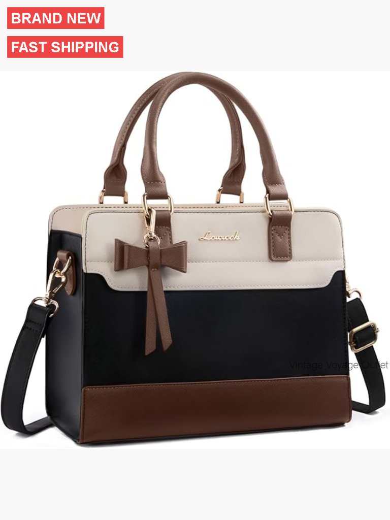 Leather Tote Purse Satchel Shoulder Crossbody Bag With Zipper Compartments